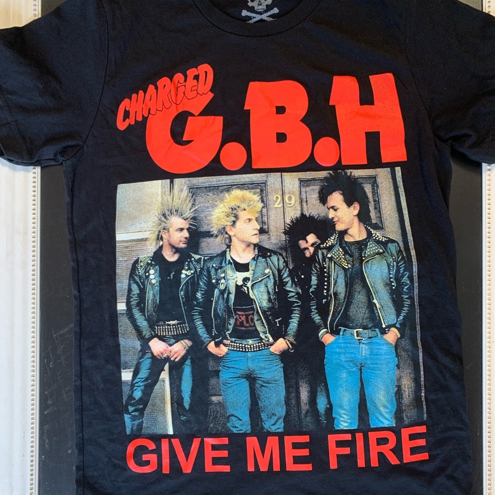 GBH Give Me Fire 2006 old school vintage punk sample original t-shirt medium
